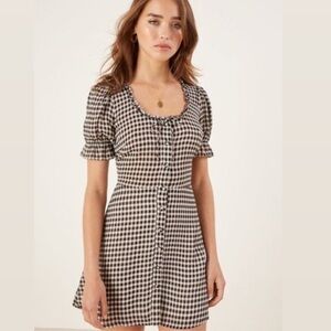 Reformation | Gingham Puff Sleeve Dress